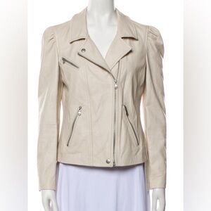 Rebecca Taylor puff-Sleeve Leather Biker Jacket